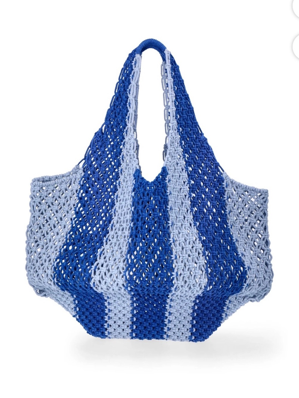 No Boundaries Women's Festival Crochet Stripped Hobo Bag - Caribbean Blue Stripe